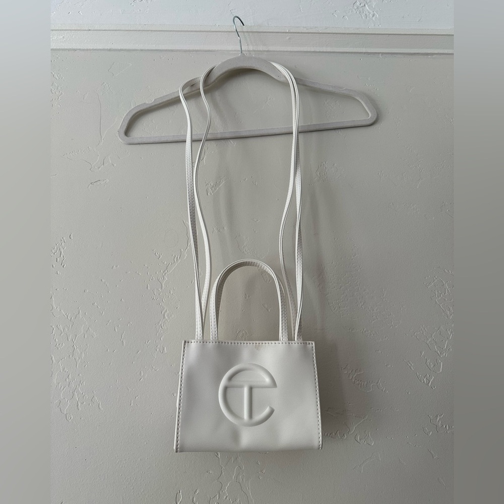 White Telfar small shopping bag